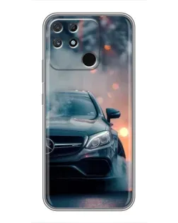 Чехол для Realme NARZO 30A с картинкой «Mercedes — ночной город» Чехол для Realme NARZO 30A с картинкой «Mercedes — ночной город»