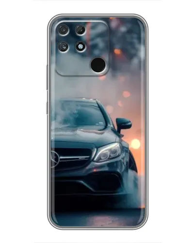 Чехол для Realme NARZO 30A с картинкой «Mercedes — ночной город» Чехол для Realme NARZO 30A с картинкой «Mercedes — ночной город»