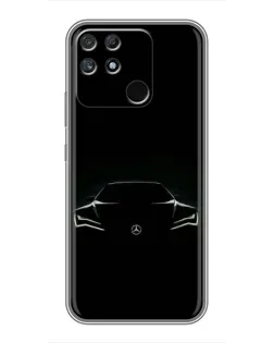 Чехол для Realme NARZO 30A с картинкой «Mercedes — силуэт авто» Чехол для Realme NARZO 30A с картинкой «Mercedes — силуэт авто»