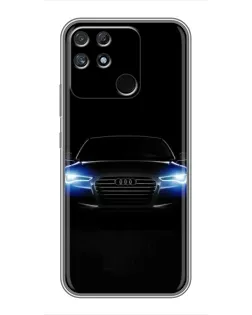 Чехол для Realme NARZO 30A с картинкой «Audi в неоне»