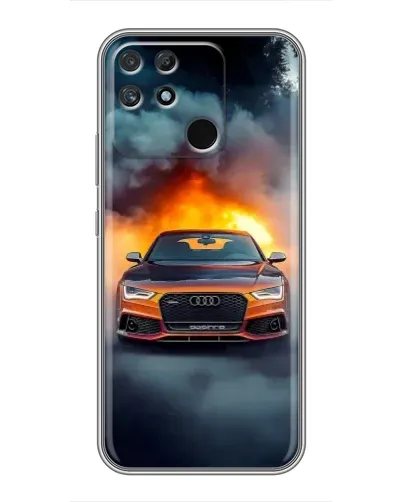 Чехол для Realme NARZO 30A с картинкой «Audi в огненном дыму» Чехол для Realme NARZO 30A с картинкой «Audi в огненном дыму»