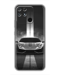 Чехол для Realme NARZO 30A с картинкой «Lamborghini симметрия дорог»