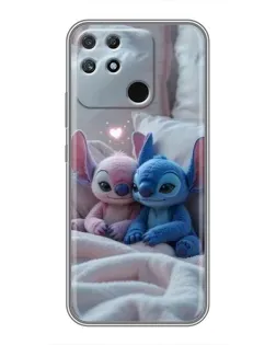 Чехол для Realme NARZO 30A с картинкой «Плюшевые Стич Ангел»