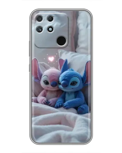 Чехол для Realme NARZO 30A с картинкой «Плюшевые Стич Ангел»