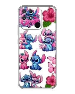 Чехол для Realme NARZO 30A с картинкой «Стикеры Stitch и Angel»