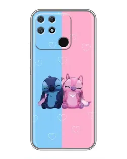 Чехол для Realme NARZO 30A с картинкой «Stitch и Angel Love»