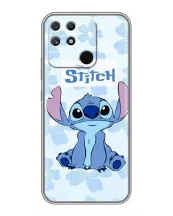 Чехол для Realme NARZO 30A с картинкой «Stitch среди цветов»