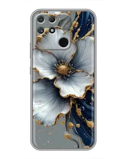 Чехол для Realme NARZO 30A с картинкой «Белый цветок и золотой флюид» Чехол для Realme NARZO 30A с картинкой «Белый цветок и золотой флюид»