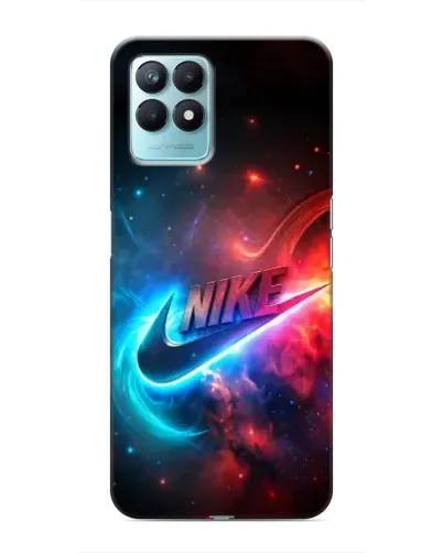 Чехол для Realme NARZO 50 с картинкой «Огненный логотип Nike»