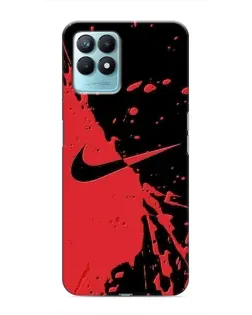 Чехол для Realme NARZO 50 с картинкой «Красные брызги Nike»
