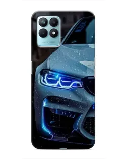 Чехол для Realme NARZO 50 с картинкой «Взгляд BMW с синими фарами»