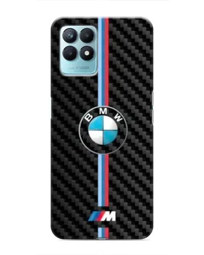 Чехол для Realme NARZO 50 с картинкой «Эмблема BMW и карбон»