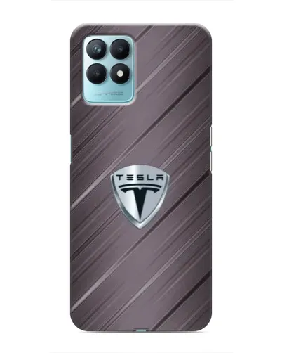 Чехол для Realme NARZO 50 с картинкой «Металлическая текстура Tesla»