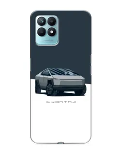 Чохол для Realme NARZO 50 з картинкою «Сріблястий Cybertruck Tesla»