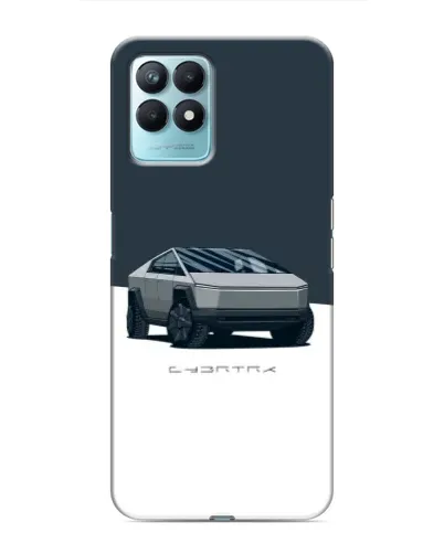 Чехол для Realme NARZO 50 с картинкой «Серебристый Cybertruck Tesla»