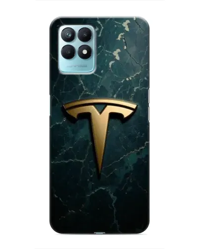Чехол для Realme NARZO 50 с картинкой «Мраморная Tesla Gold»