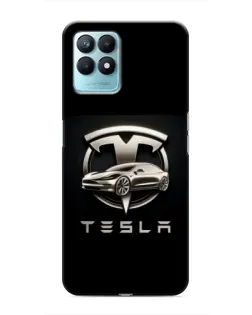 Чохол для Realme NARZO 50 з картинкою «Tesla — срібне авто»