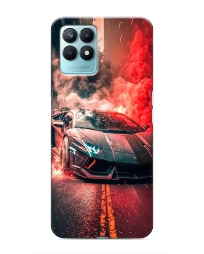 Чехол для Realme NARZO 50 с картинкой «Lamborghini красный дым»