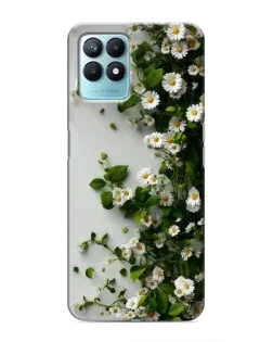 Чехол для Realme NARZO 50 с картинкой «Ветка мелких белых цветов»