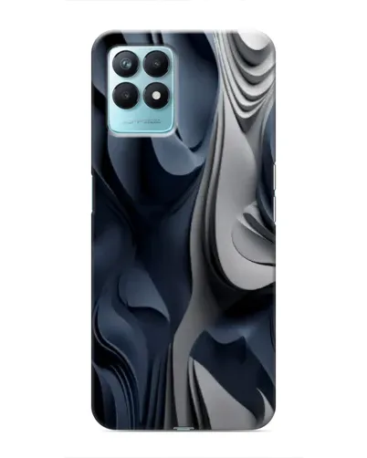 Чехол для Realme NARZO 50 с картинкой «Объемные синие складки»