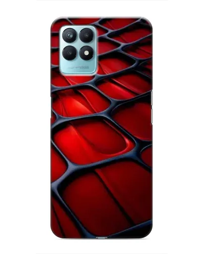 Чехол для Realme NARZO 50 с картинкой «Красная глянцевая сетка»