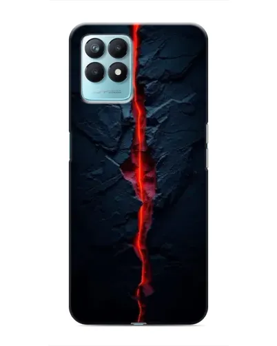 Чехол для Realme NARZO 50 с картинкой «Kрасная лавовая трещина»