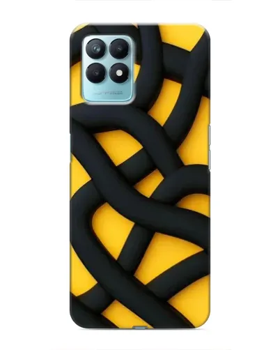 Чехол для Realme NARZO 50 с картинкой «Черное желтое переплетение»