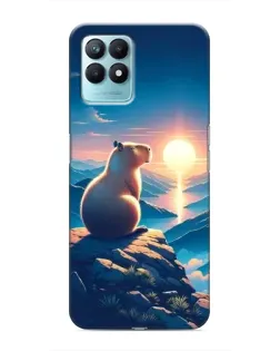 Чехол для Realme NARZO 50 с картинкой «Закат солнца с капибарой»