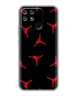 Чехол для Realme NARZO 50A с картинкой «Jordan Red Pattern» Чехол для Realme NARZO 50A с картинкой «Jordan Red Pattern»