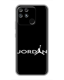 Чехол для Realme NARZO 50A с картинкой «Jordan White Logo»