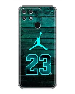 Чехол для Realme NARZO 50A с картинкой «Jordan Cyan 23»