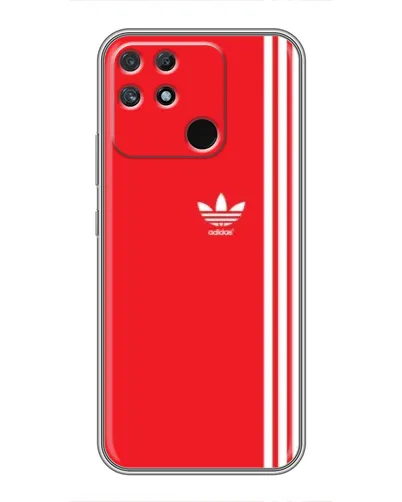 Чехол для Realme NARZO 50A с картинкой «Красный минимализм Adidas»