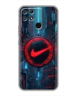 Чехол для Realme NARZO 50A с картинкой «Техногенный стиль Nike»