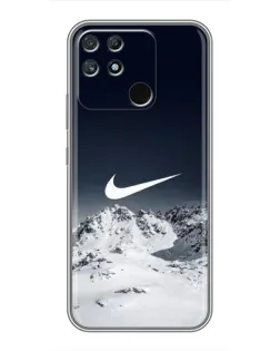 Чехол для Realme NARZO 50A с картинкой «Nike — зимние горы»