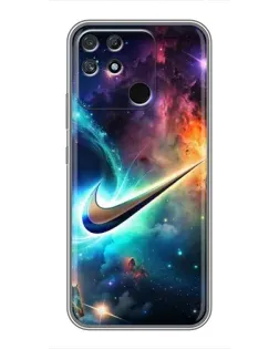 Чехол для Realme NARZO 50A с картинкой «Космический Nike Swoosh»