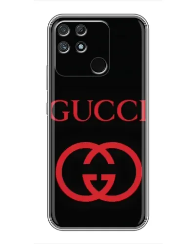 Чехол для Realme NARZO 50A с картинкой «Gucci — красный логотип»