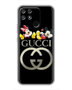 Чехол для Realme NARZO 50A с картинкой «Gucci — герои Disney»