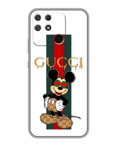 Чехол для Realme NARZO 50A с картинкой «Микки Маус Gucci — полосы»
