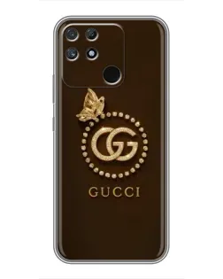 Чехол для Realme NARZO 50A с картинкой «Gucci — золотая бабочка»