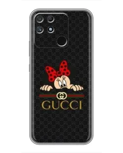 Чехол для Realme NARZO 50A с картинкой «Минни Маус Gucci — черный»
