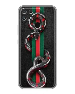 Чехол для Realme NARZO 50A с картинкой «Gucci — змея на полосе»