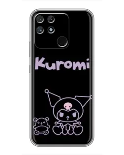 Чехол для Realme NARZO 50A с картинкой «Kuromi — черный минимализм»
