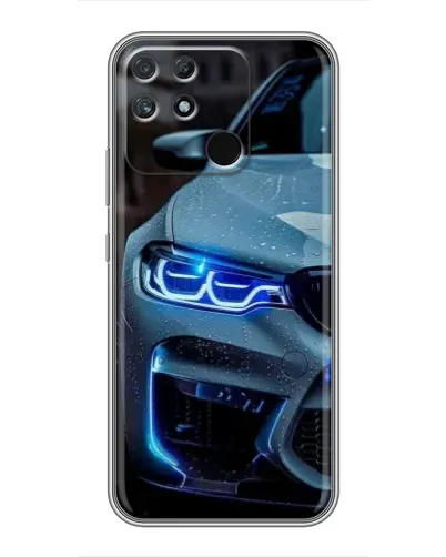 Чехол для Realme NARZO 50A с картинкой «Взгляд BMW с синими фарами»