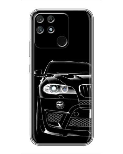 Чехол для Realme NARZO 50A с картинкой «Темный силуэт BMW»
