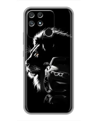 Чехол для Realme NARZO 50A с картинкой «BMW и лев»