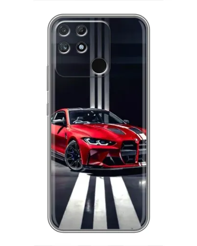 Чехол для Realme NARZO 50A с картинкой «Красная BMW на дороге»
