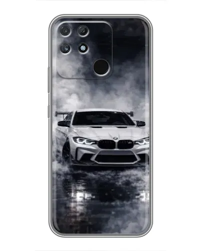 Чехол для Realme NARZO 50A с картинкой «BMW сквозь туман»