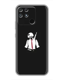 Чехол для Realme NARZO 50A с картинкой «PUBG — силуэт воина»