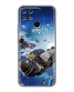 Чехол для Realme NARZO 50A с картинкой «Десант PUBG — прыжок»