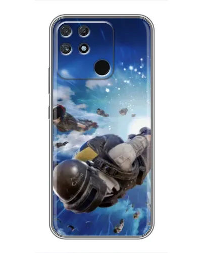 Чехол для Realme NARZO 50A с картинкой «Десант PUBG — прыжок»